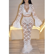 Lovely Trendy See-through White Blending Two-piece