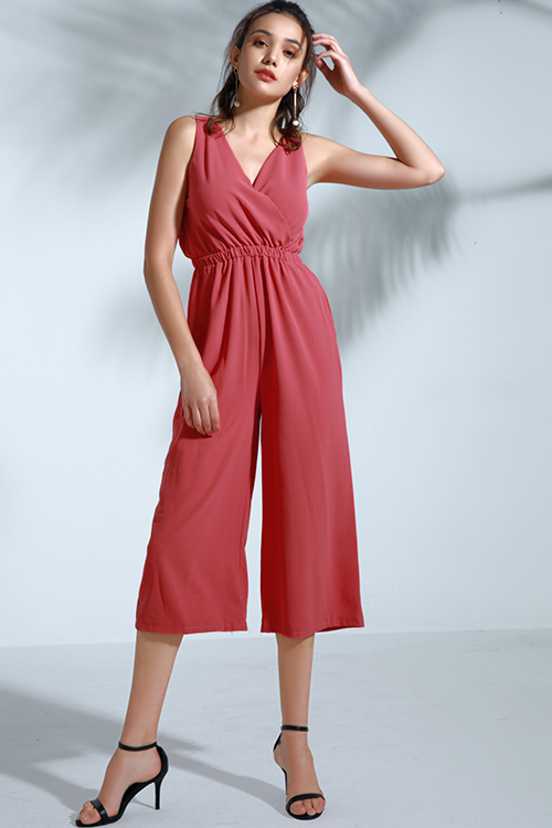

Lovely Trendy Loose Watermelon Red One-piece Jumpsuit