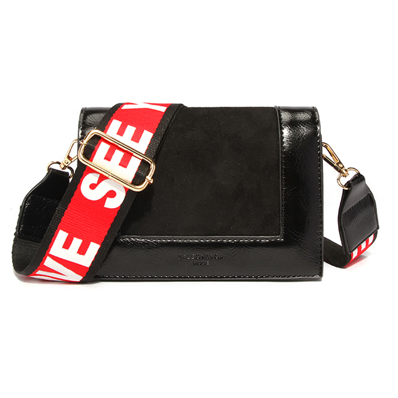 

Lovely Casual Patchwork Black Crossbody Bag