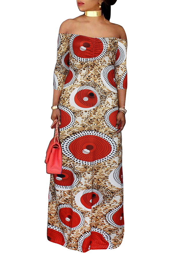 

Lovely Trendy Dew Shoulder Red Floor length Dress