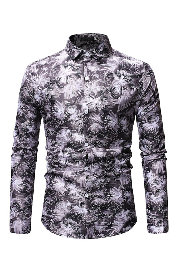

Lovely Work Printed Grey Cotton Shirts