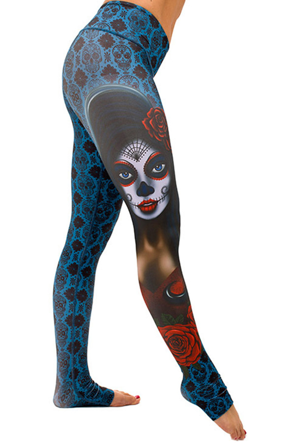 

Lovely Trendy Printed Skinny Blue Blending Pants