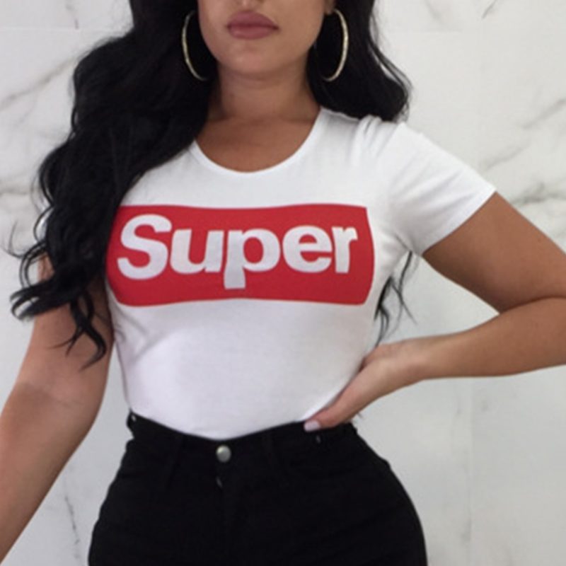 

Lovely Casual Letters Printed White Cotton T-shirt