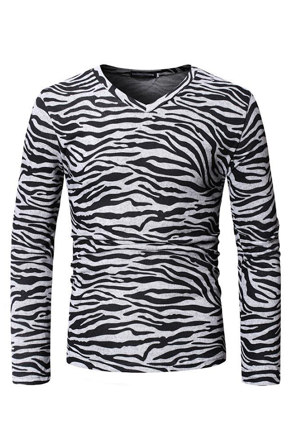 

Lovely Casual Animal Printed Black Blending T-shirt