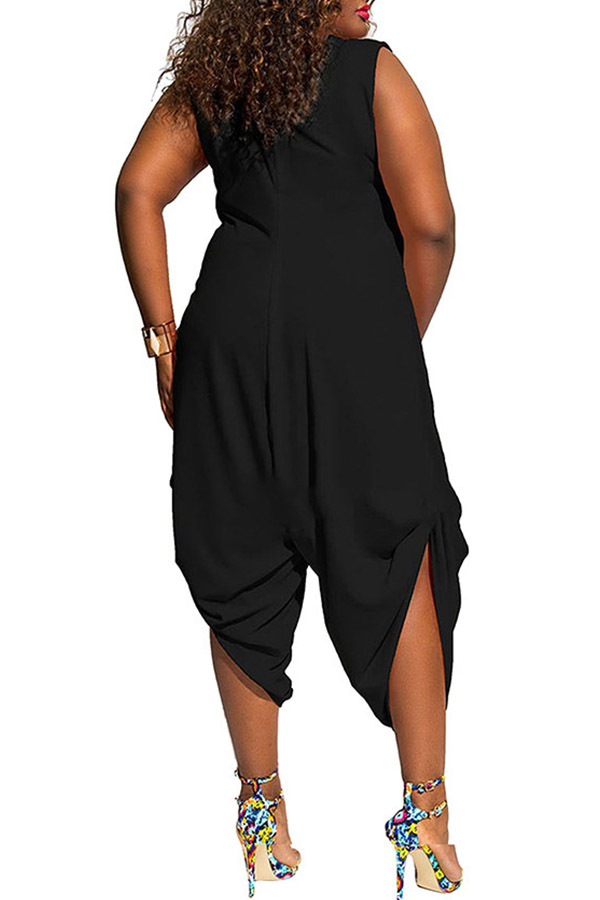Lovely Trendy Loose Plus Size Black One-piece Jumpsuit_Plus Size ...
