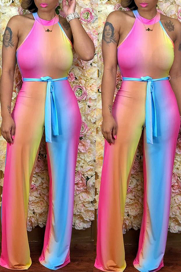 

Lovely Casual Color-lump Multicolor Knitting One-piece Jumpsuit, Multi