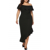 Lovely Trendy Patchwork Black Ankle Length Dress
