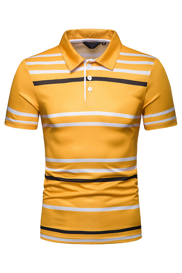 

Lovely Casual Printed Yellow Polo Shirts
