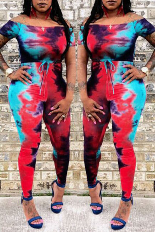

Lovely Casual Printed Red One-piece Jumpsuit