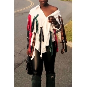 Lovely Sweet Tassel Design White Blouses