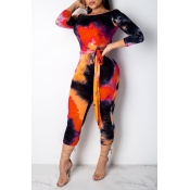Lovely Casual Color-lump Orange Twilled Satin One-