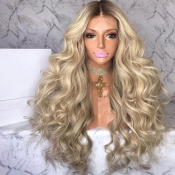 Lovely Trendy Long Curly Synthetic Gold Wigs