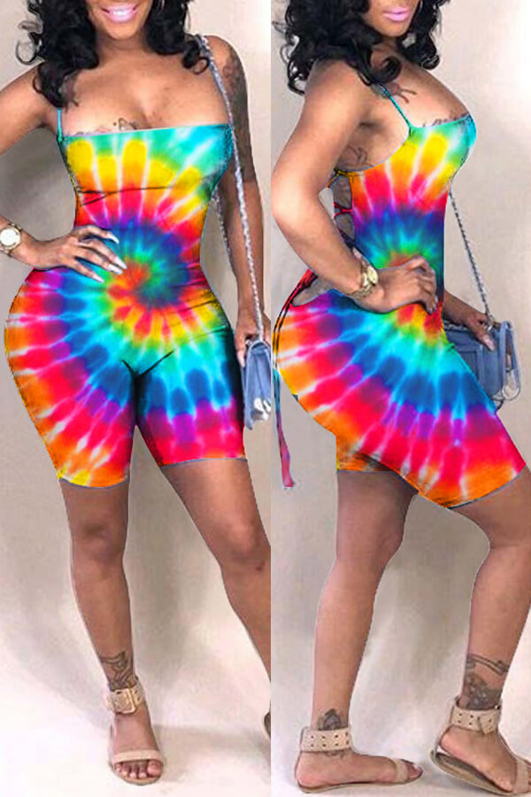 

Lovely Casual Hollow-out Print Multicolor One-piece Romper, Multi