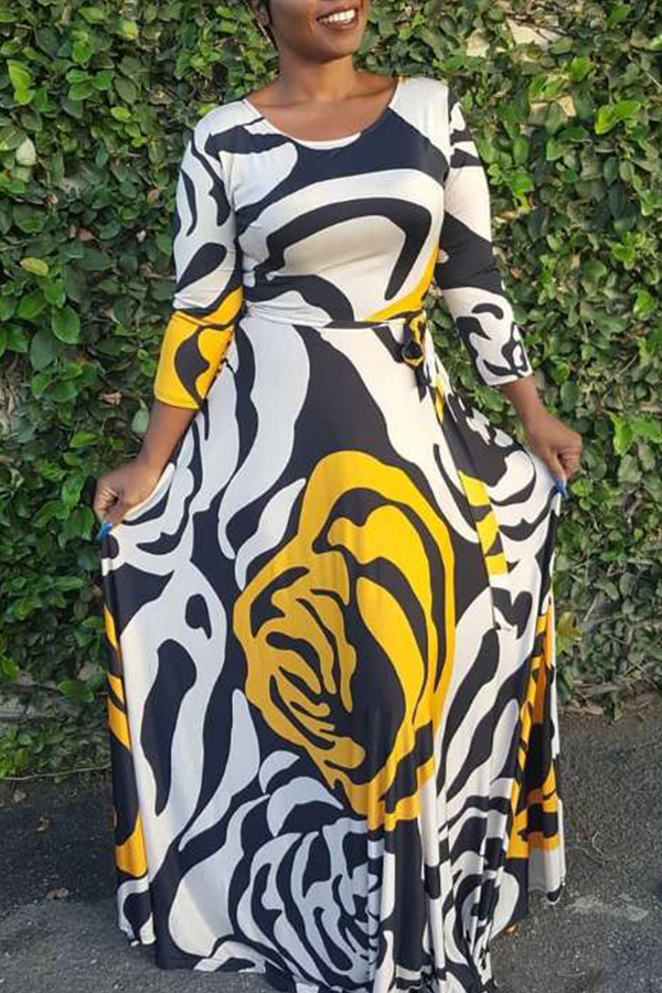 

Lovely Casual Printed Floor Length Dress(With Elastic)