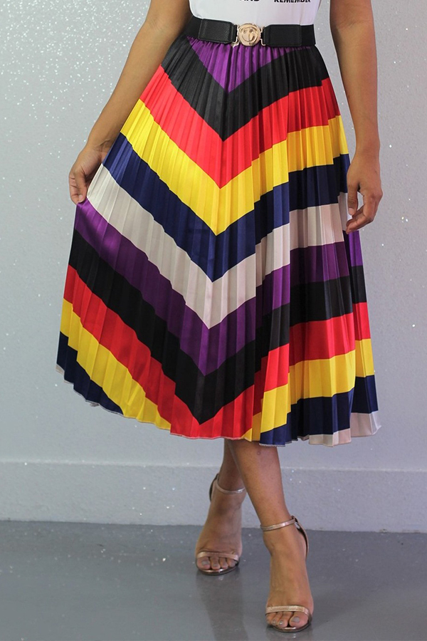 

Lovely Casual Ruffle Multicolor Ankle Length Skirts