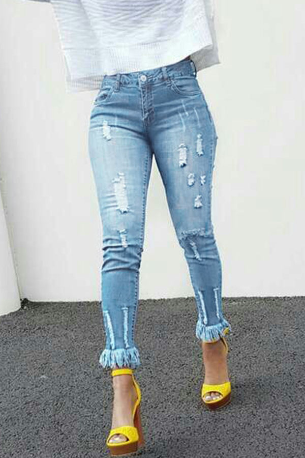 light blue denim jeans