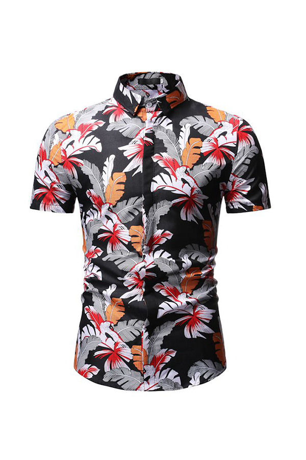 Lovely Casual Printed Black Polo Shirt