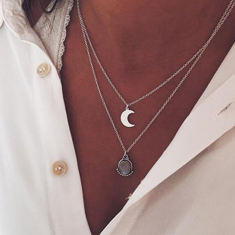 

Lovely Casual Multilayer Silver Necklace