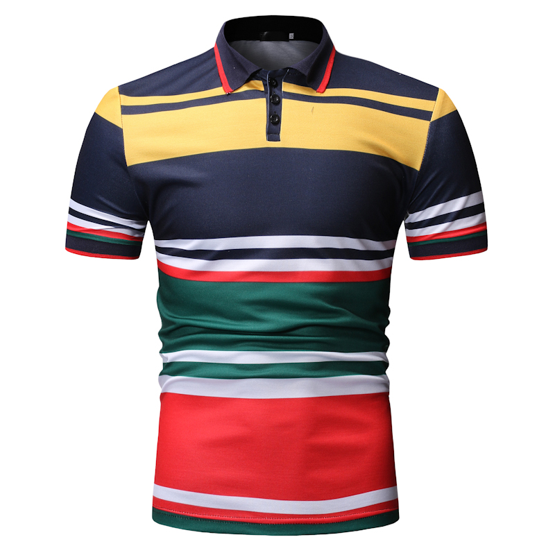 

Lovely Casual Striped Navy Polo Shirts