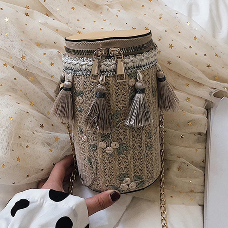 

Lovely Casual Tassel Design Yellow Crossbody Bag