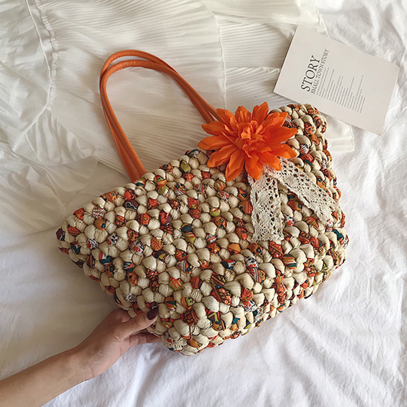 

Lovely Straw Casual Patchwork Clutches Bags