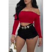 Lovely Off The Shoulder Red Blouse