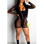 Lovely Sexy See-through Croci One-piece Romper(Wit