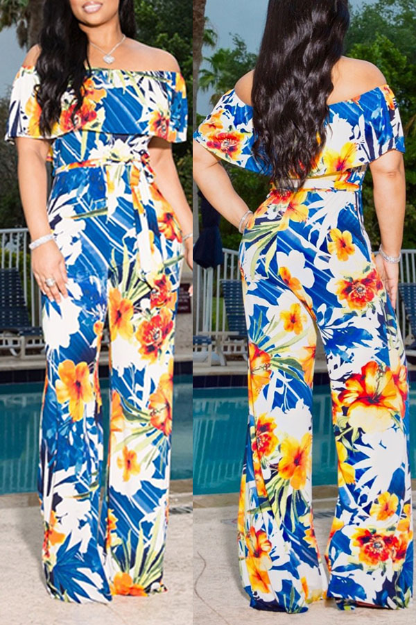 

Lovely Stylish Floral Printed Yellow One-piece Jumpsuit