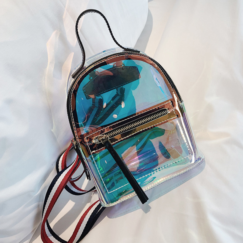 

Lovely Fashion See-though Black PVC Backpacks