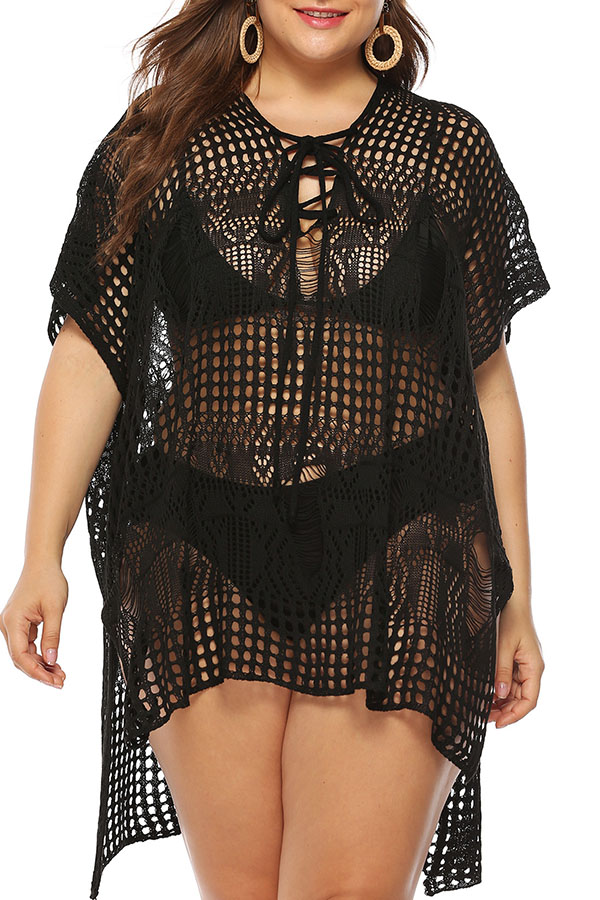

Lovely Stylish Hollow-out Black Cover-up