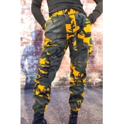 Lovely Stylish Camouflage Printed Yellow Pants