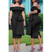 Lovely Stylish Off The Shoulder Bow-tie Decoration