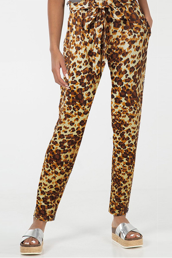 

Lovely Casual Leopard Printed Yellow Pants
