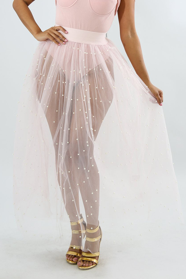 Lovely Sweet See-through White Gauze Ankle Length A Line Skirt(Without Lining)