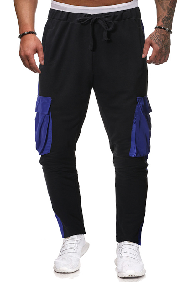 

Lovely Casual Drawstring Design Black Pants