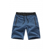 Lovely Casual Patchwork Navy Blue Shorts