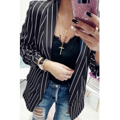 Lovely Stylish Striped Black Jacket