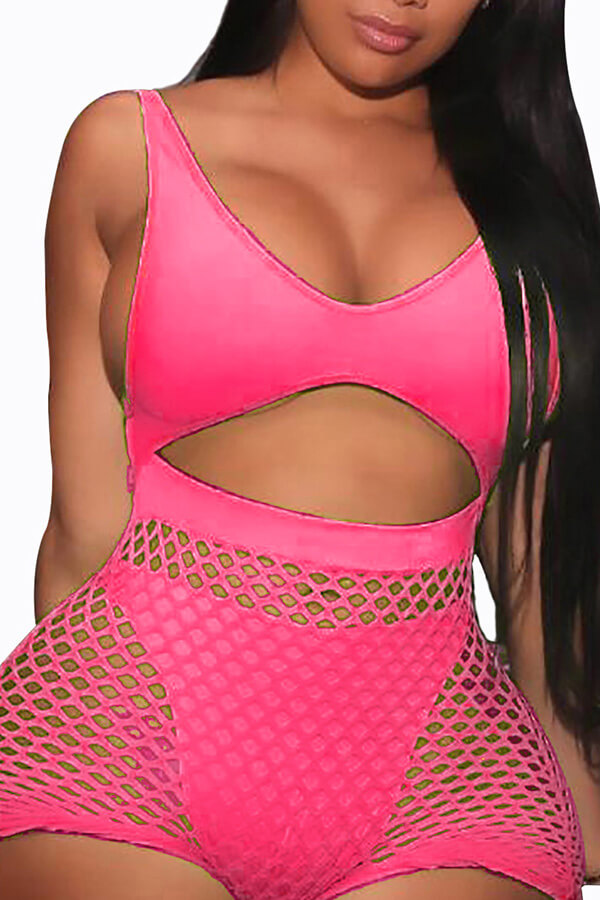 

Lovely Sexy Hollow-out Red One-piece Swimwear