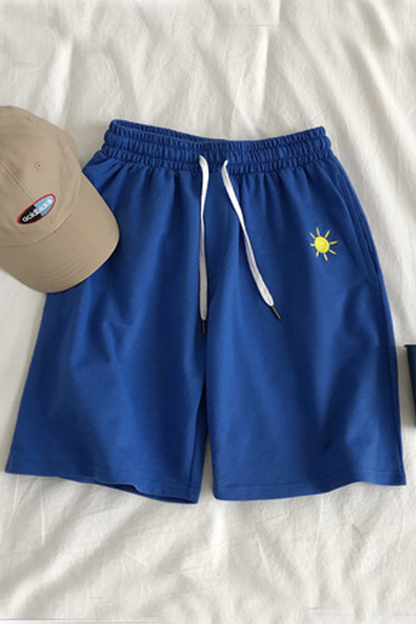 

Lovely Casual Embroidered Design Blue Shorts