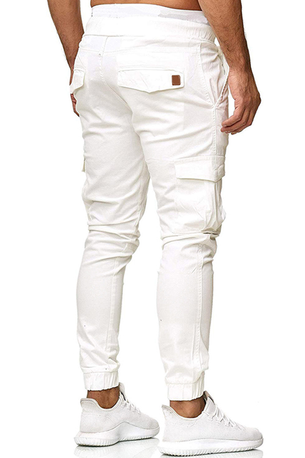 Lovely Casual Pockets Design White Pants_Pants/Capris_Bottoms_Men ...