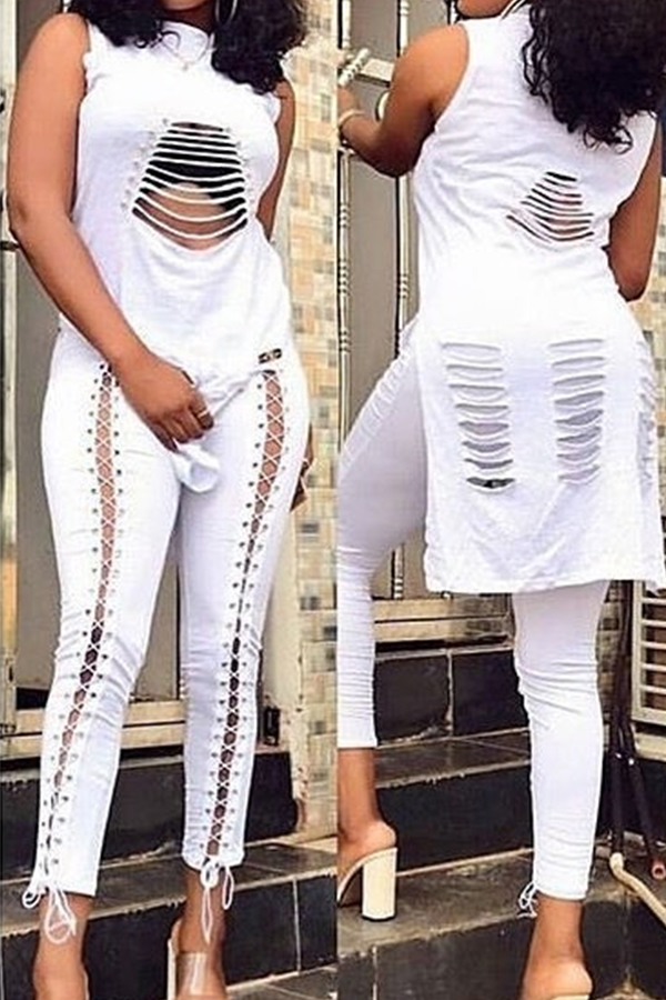 

Lovely Chic Hollow-out White Camisole