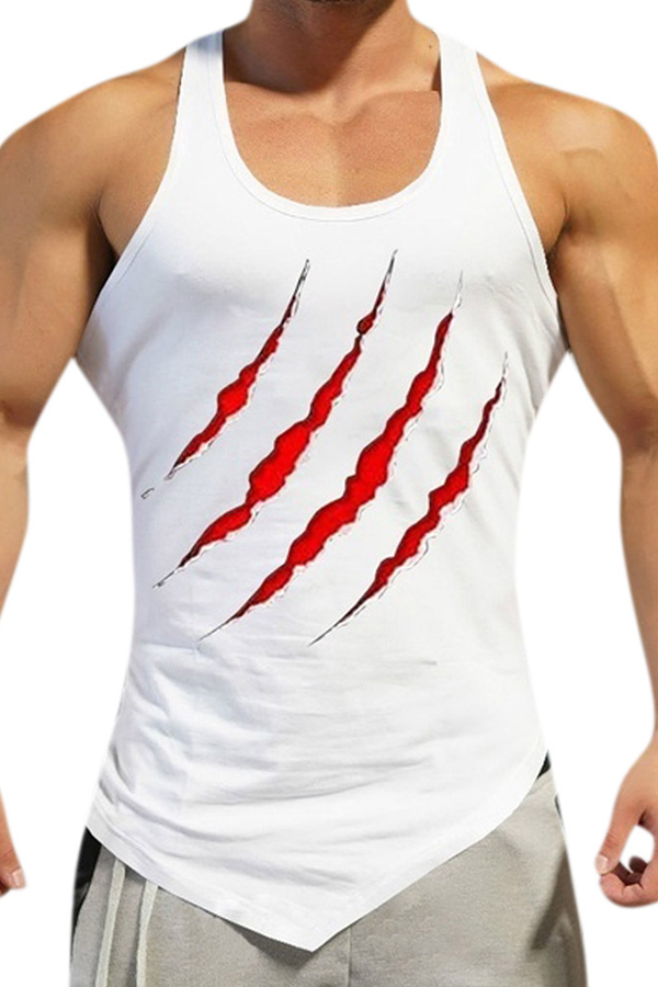 

Lovely Casual Printed White Vest