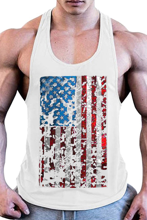 

Lovely Independence Day Printed White Vest