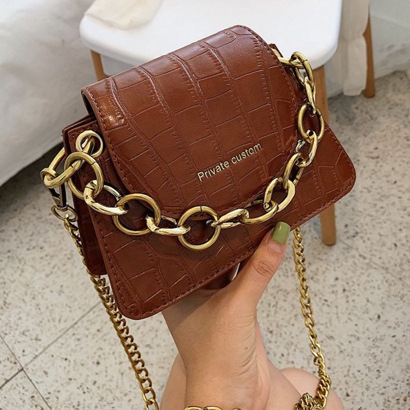 Lovely Vintage Chain Strap Brown PU Crossbody Bag_Messenger Bag&Crossbody Bag_Bags_Accessories