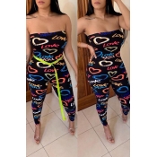 Lovely Casual Off The Shoulder Heart-shaped Printe