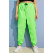 Lovely Casual Pockets Design Green Plus Size Pants