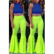 Lovely Casual Tassel Design Green Two-piece Pants 