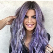 Lovely Trendy Natural Looking Long Wavy Purple Wig