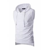 Lovely Casual Hooded Collar White Vest