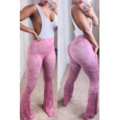 Lovely Chic Printed Pink Flared Pants